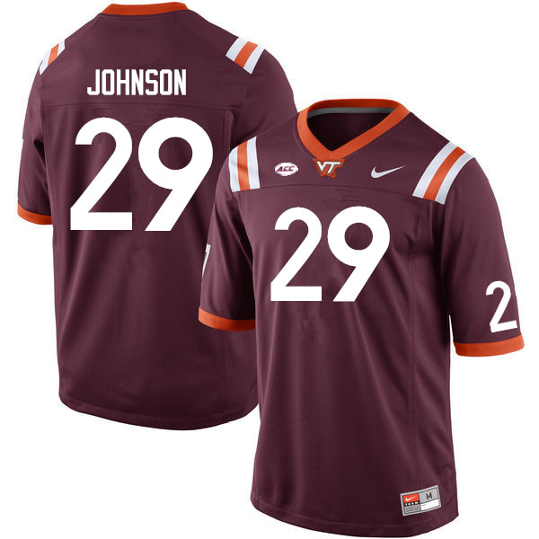 Men #29 Nyke Johnson Virginia Tech Hokies College Football Jerseys Sale-Maroon